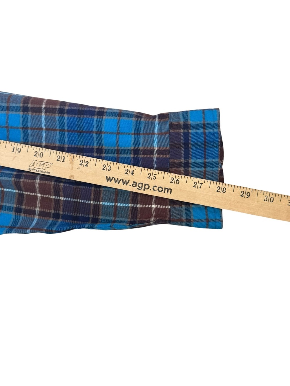 L.L.Bean Plaid Flannel Shirt XXL Blue Burgundy Cotton Button Down Hiking Y78 - Picture 5 of 7